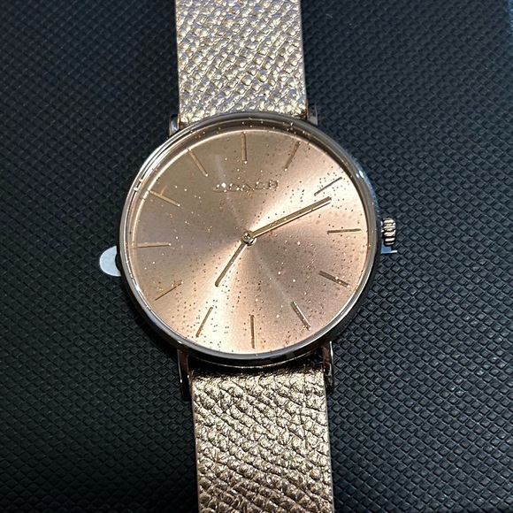 Coach Perry Watch With Golden Face & Golden Leather Band - Picture 1 of 5